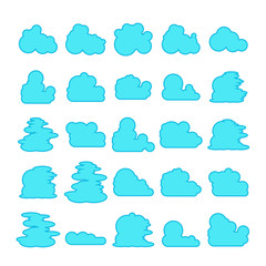 blue cloud shape collection vector