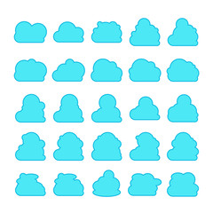 blue cloud shape collection vector