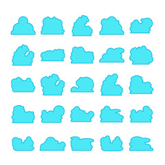 blue cloud shape collection vector
