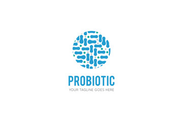 probiotic logo and icon vector illustration design template