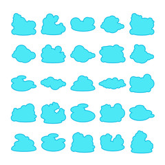 blue cloud shape collection vector