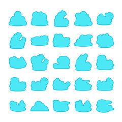 Fototapeta premium blue cloud shape collection vector