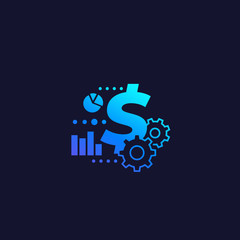 cost optimization, financial icon, vector graphic