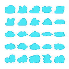 blue cloud shape collection vector