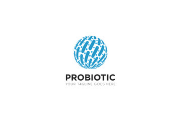 probiotic logo and icon vector illustration design template