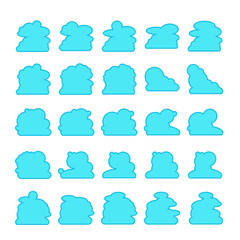 blue cloud shape collection vector