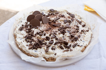 Semifreddo with pieces of chocolate