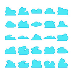 blue cloud shape collection vector