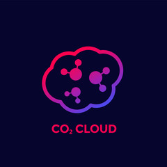 co2 cloud, vector trendy icon