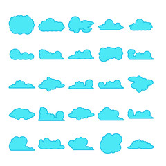 blue cloud shape collection vector