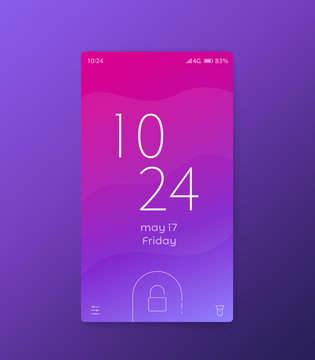 Phone Lock Screen, Vector Ui Design