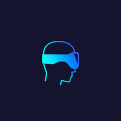VR helmet, glasses, virtual reality vector icon