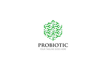 probiotic logo and icon vector illustration design template