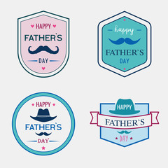 Set of father's day design painted elements. Vintage Retro Vector Labels for banner, poster, flyers. Vector illustration ESP10.