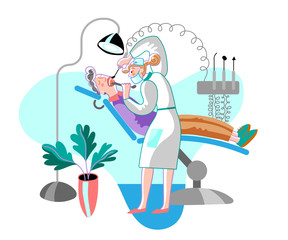 Teeth treatment flat vector illustration