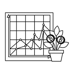 house plant with bitcoin money vector illustrator