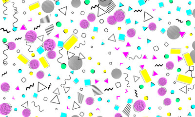 Pop art color background. Memphis pattern