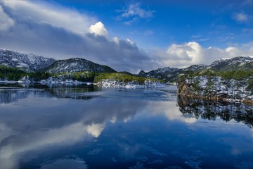 Norway - Lake - Blue - Snow