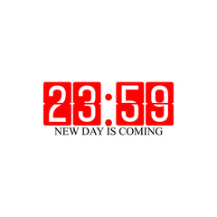 New Day is coming. Flip clock counter isolated on white background. 