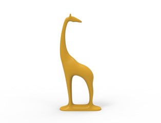 3d renderinf of a giraffe isolated in white studio background