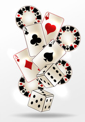 Casino poker invitation card, vector illustration