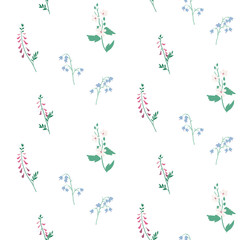 Meadow flowers seamless pattern