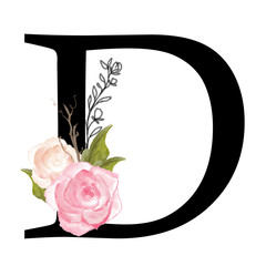 Alphabet set pink roses for wedding invitation or another purpose
