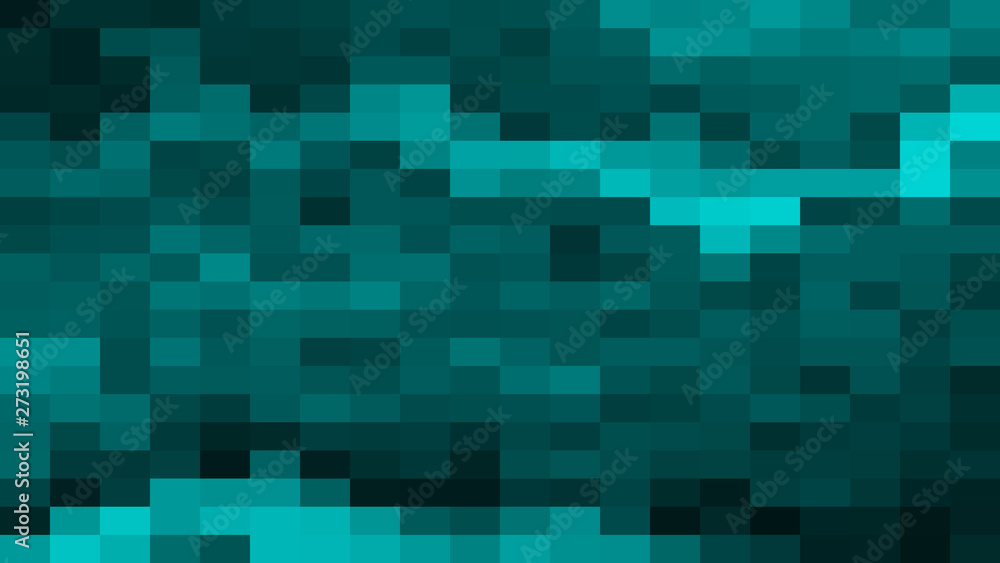 Canvas Prints turquoise abstract square pixel mosaic background