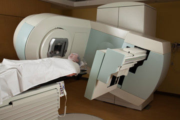 Man receiving Radiation Therapy (Radiotherapy) Treatments for Brain Tumor