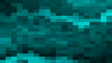 Turquoise abstract square pixel mosaic background