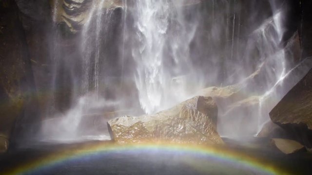 Slow Motion shot of Vernal Falls at Yosemite National Park. Shot during the summer when not as much melt water is flowing.