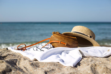 Summer atmosphere of relaxing in the sea of heat and bright sun