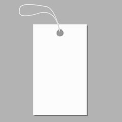 white blank tag on grey background vector