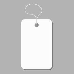 white blank tag on grey background vector