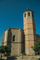 Fototapeta na wymiar Church bell tower made of bricks at Avila