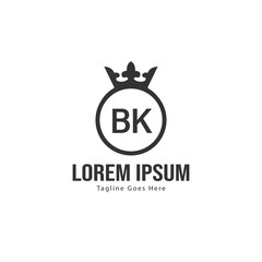 BK Letter Logo Design. Creative Modern BK Letters Icon Illustration