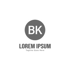 Obraz premium BK Letter Logo Design. Creative Modern BK Letters Icon Illustration