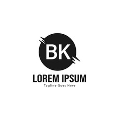 Obraz premium BK Letter Logo Design. Creative Modern BK Letters Icon Illustration