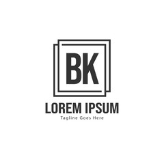 Fototapeta premium BK Letter Logo Design. Creative Modern BK Letters Icon Illustration