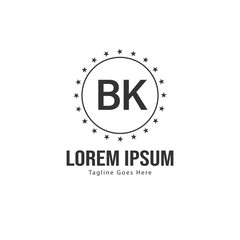 BK Letter Logo Design. Creative Modern BK Letters Icon Illustration