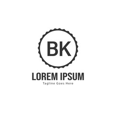 BK Letter Logo Design. Creative Modern BK Letters Icon Illustration