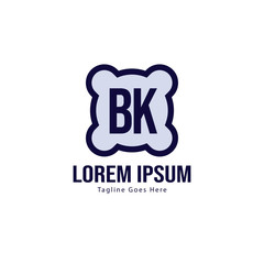 Obraz premium BK Letter Logo Design. Creative Modern BK Letters Icon Illustration