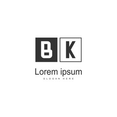 BK Letter Logo Design. Creative Modern BK Letters Icon Illustration