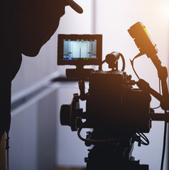 director and actor on the set of the film
