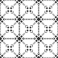 Black and white seamless pattern. Aztec abstract geometric background. Ethnic hipster style.