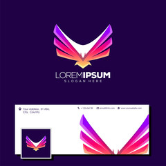 awesome eagle logo design vector illustration