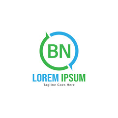 BN Letter Logo Design. Creative Modern BN Letters Icon Illustration