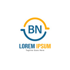 BN Letter Logo Design. Creative Modern BN Letters Icon Illustration