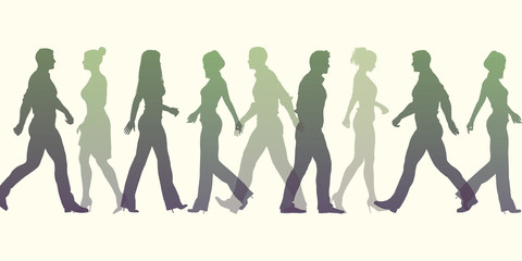 Silhouette of Business People Working