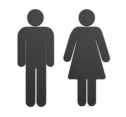 Man and Woman Symbol Sign Isolated